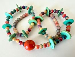 Achat Long Kette Naturmaterialien 67cm handgefertigt Unikat