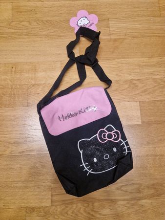 Sac bandoulière Hello Kitty noir/rose neuf