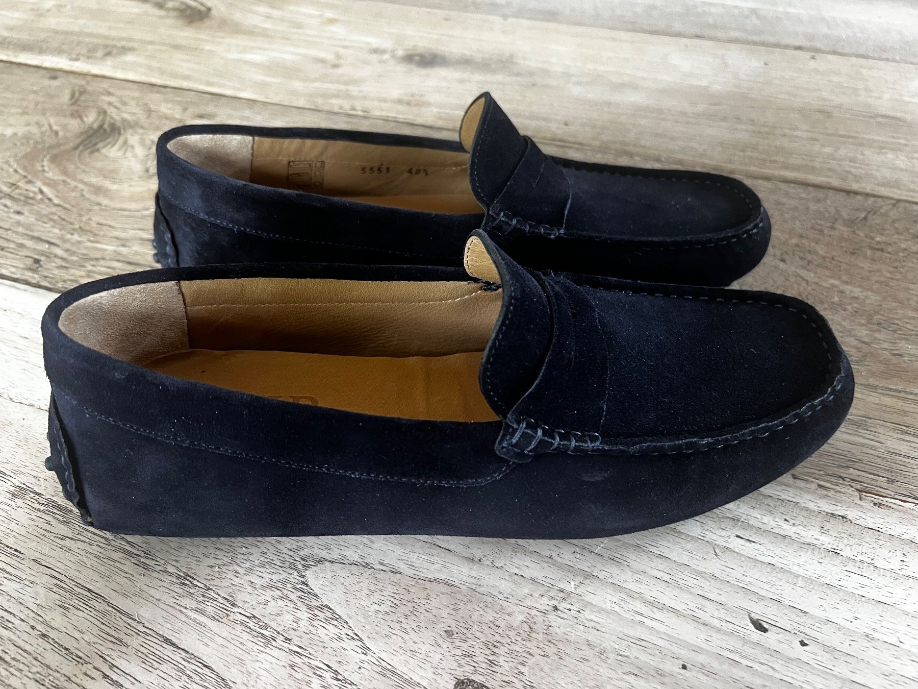 Scarpe da donna: Blaue, handgefertigte Mokassins – Usato da Chur venduto da MarcusinChur