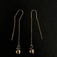 Boucles d'oreilles pendantes pomme couleur or 