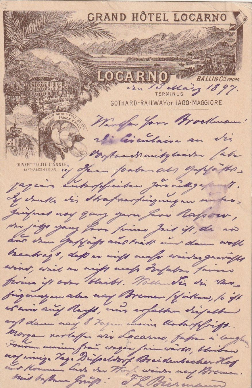 Cartoline postali: Locarno Hotel Locarno – Usato da Rorschacherberg venduto da fratovi2