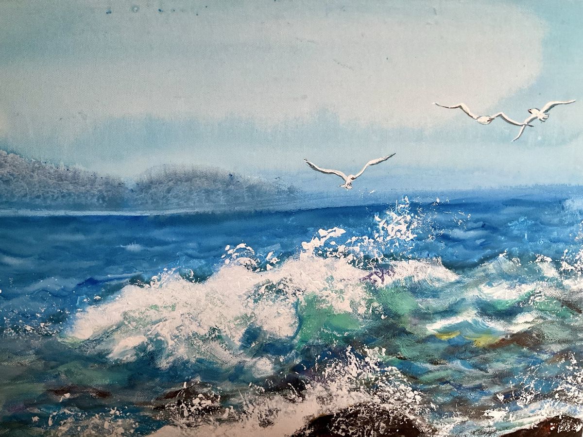 Posters & Illustrations: Gemälde Meer Möwen Leinwandbild Bild – D'occasion à Endingen par nathan05 3