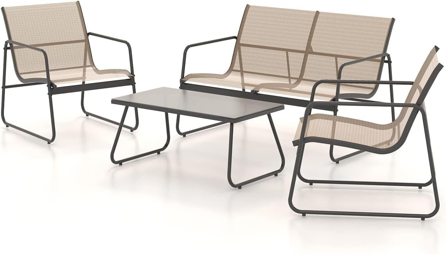 Set di tavolo e panche: Gartenmöbel Set 4-TLG, Textilene Balkonmöbel – Nuovo e nell'imballaggio originale da Gränichen venduto da omniadeals 1