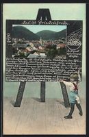 Schultafel-AK Friedrichroda, Teilansicht