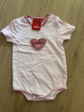 Alpenglück Babybody Gr. 74 Rosa Herz Sommer Top Zustand