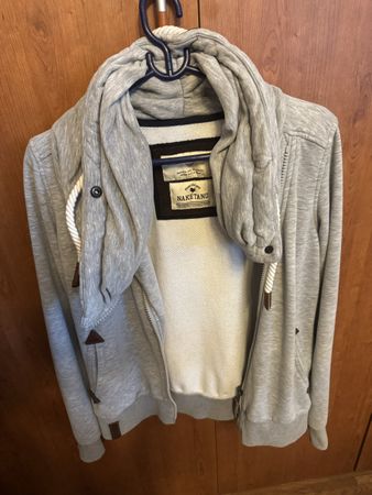 Naketano Sweatjacke grau mit hohem Kragen Grösse L
