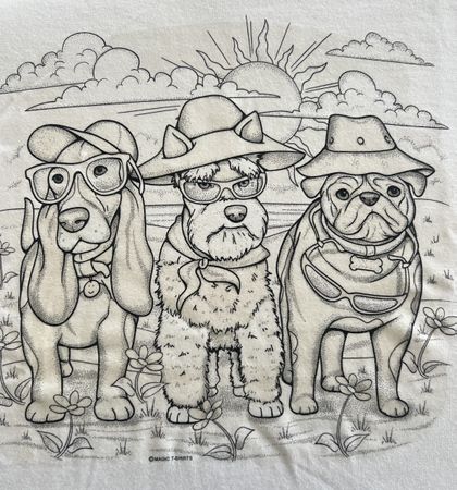 Herren T-Shirt mit Hunde 🐶 Motiv, Grösse M, Color Magic ☀️