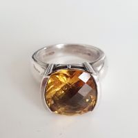 Ring Silber 925 Citrin Grösse 17 mm Schmuck Damen