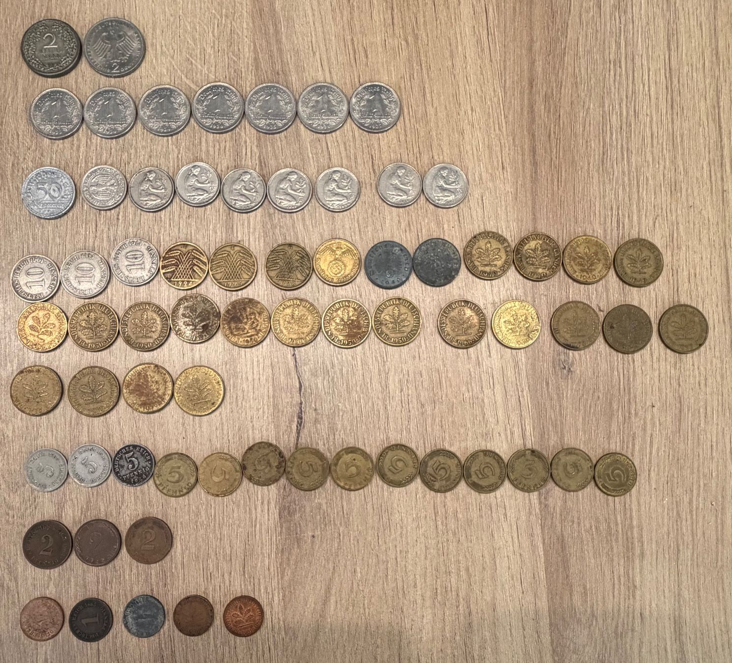 Alle Münzen: Lot de 68 pièces Allemande Deutsche Mark – Gebraucht aus Veyrier von ren_5ctl