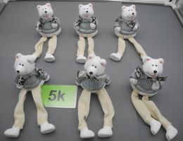 6 Eisbären Kantenhocker, Weihnachtsdeko, Nr. 5k