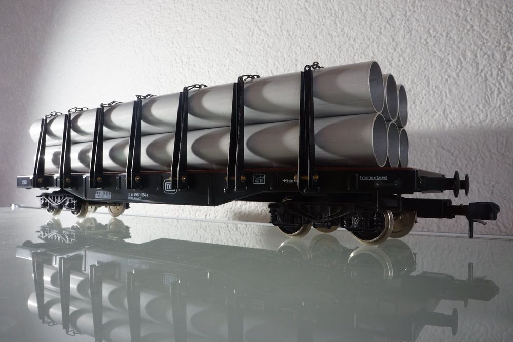 Märklin 54950, Rungenwagen mit 6 Aluröhren (Gebraucht) in Biel/Bienne ...