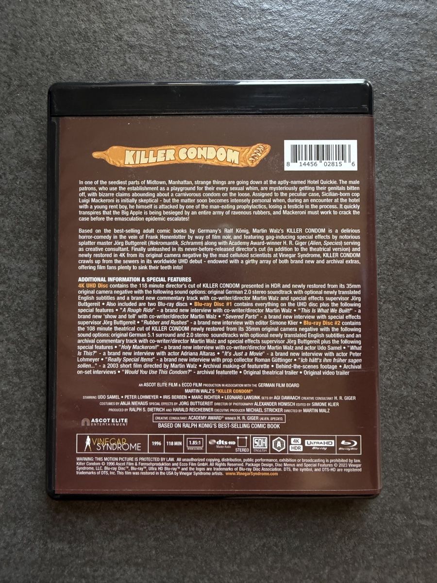 Tutti i DVDs: Killer Condom 4K UHD Vinegar Syndrome – Usato da Zürich venduto da cENS0R 5