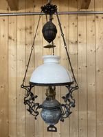Antike Hängelampe, Petroleumlampe, restauriert, Vintage