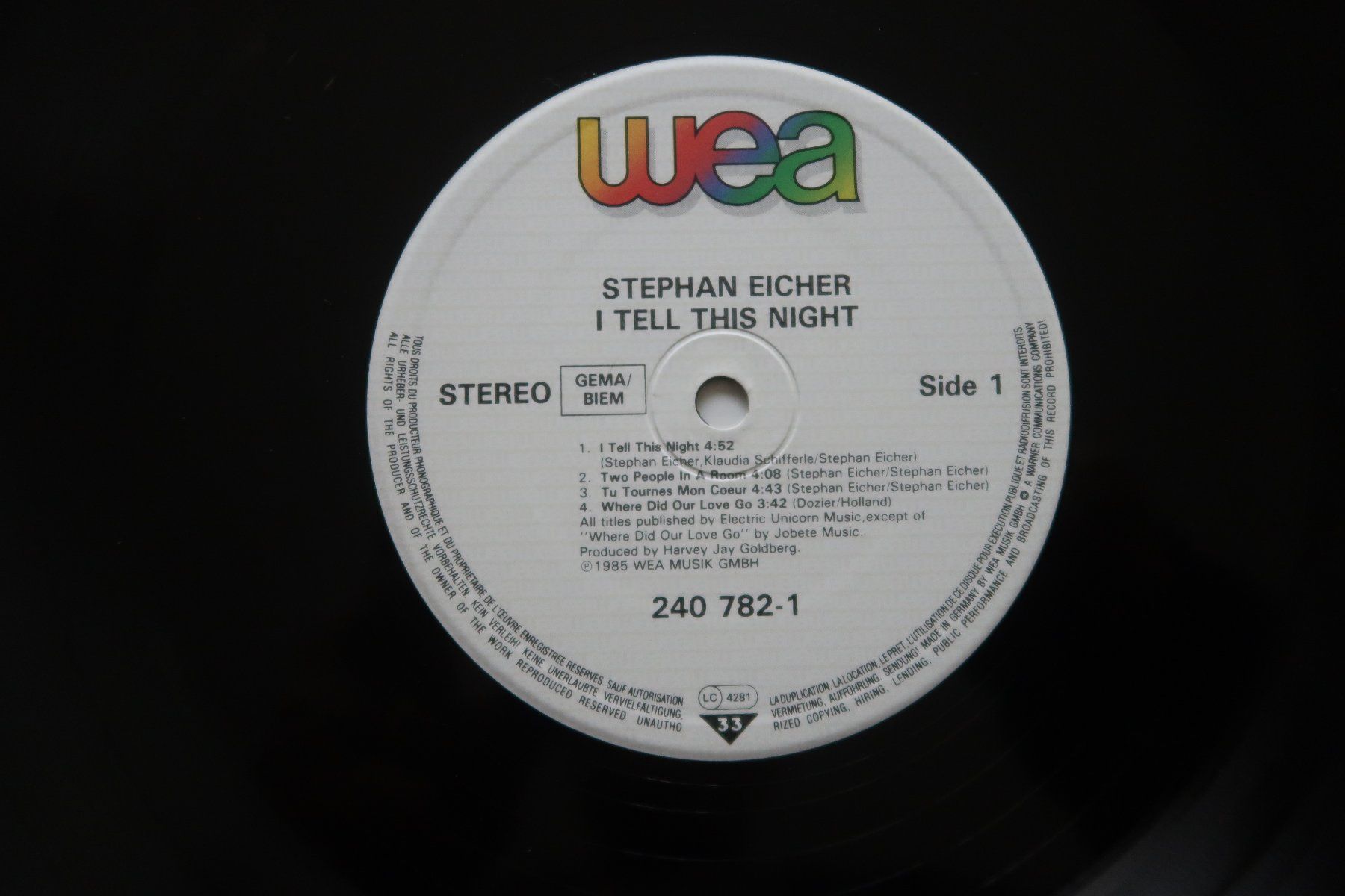 Vinyles: STEPHAN EICHER - I TELL THIS NIGHT - VINYL LP – D'occasion à Basel par Patiscat 2