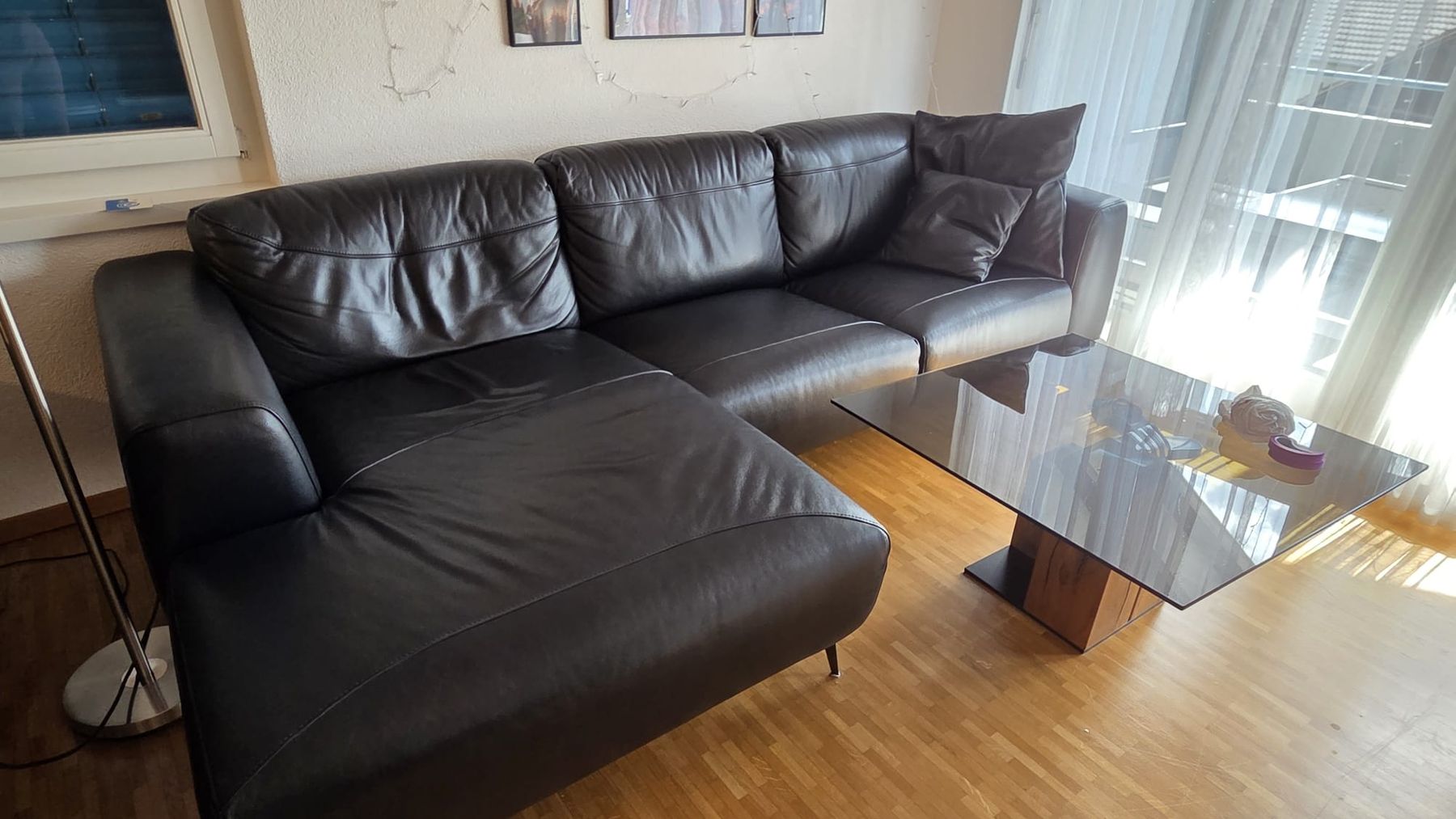 Divani: Sofa Milano Echtleder schwarz – Usato da Guntershausen venduto da TSV94 1