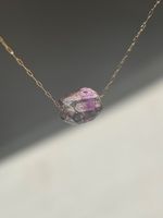 Super-Seven-Halskette Edelsteinkette Edelstahl 18k vergoldet