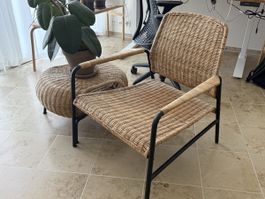 IKEA armchair + stool