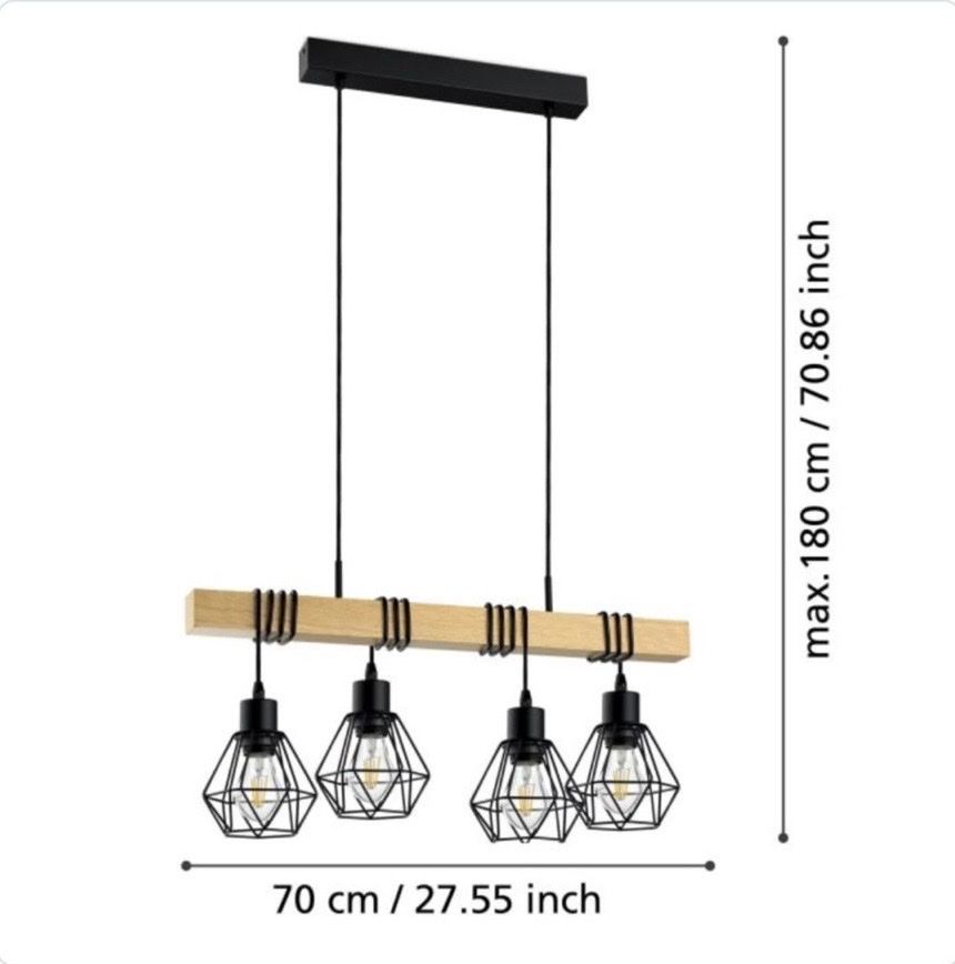 Lampadari & plafoniere: Industrial Style 4-Light Pendant - Chic Home Lighting – Nuovo (secondo la descrizione) da Unterengstringen venduto da Moazzam