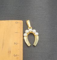 18 Karat 750 Gold Glücksbringer Anhänger Mit Perlen