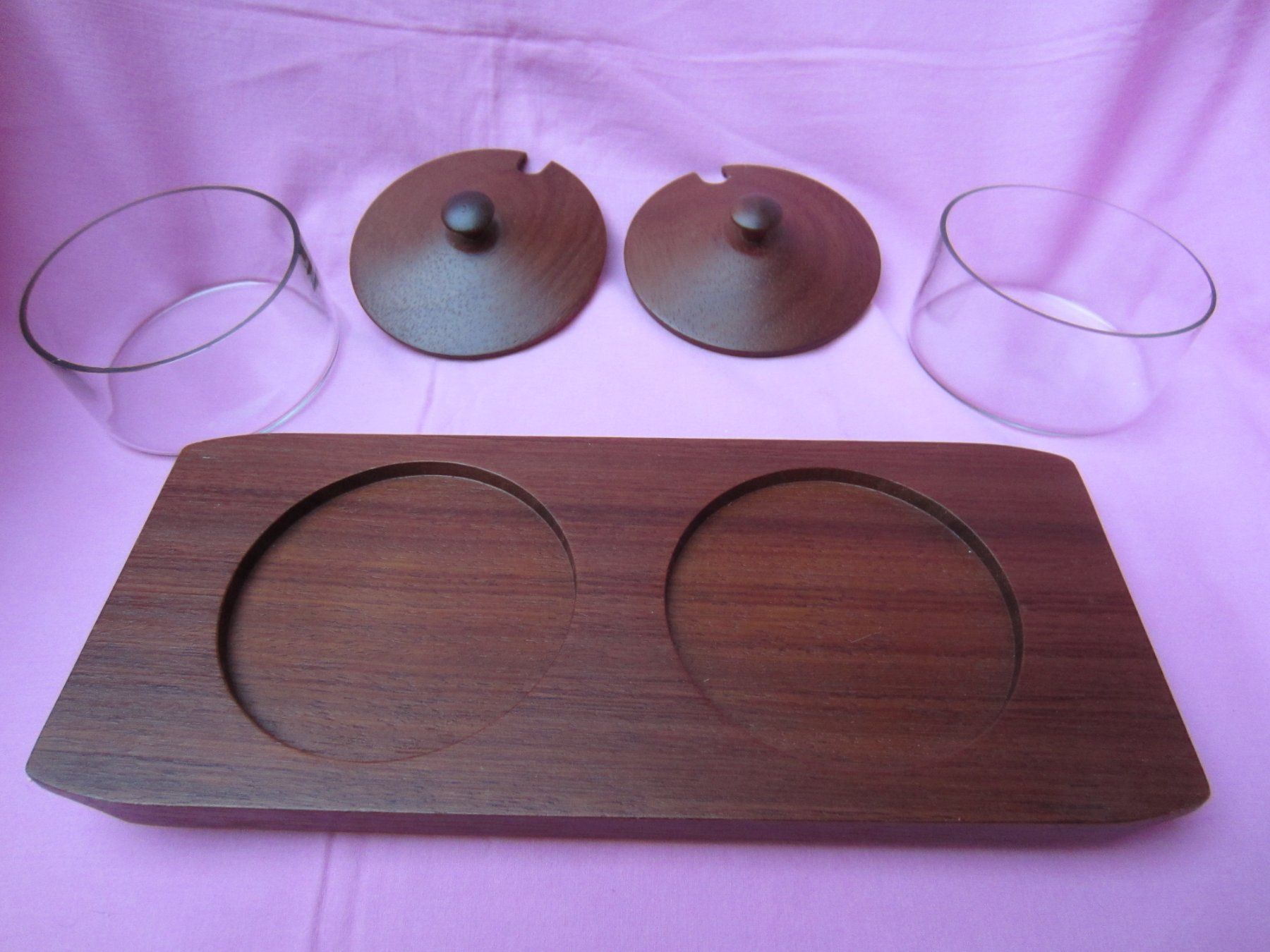 Schalen: TEAK Dänisch Design Snackschalen Glas Kult Design 60er – Gebraucht aus Sursee von Tschiger 5