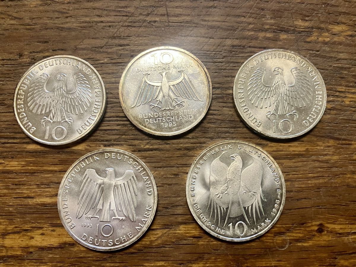 Tutti le monete: 5 pièces de 10 Mark argent – Usato da Puidoux venduto da lemacos