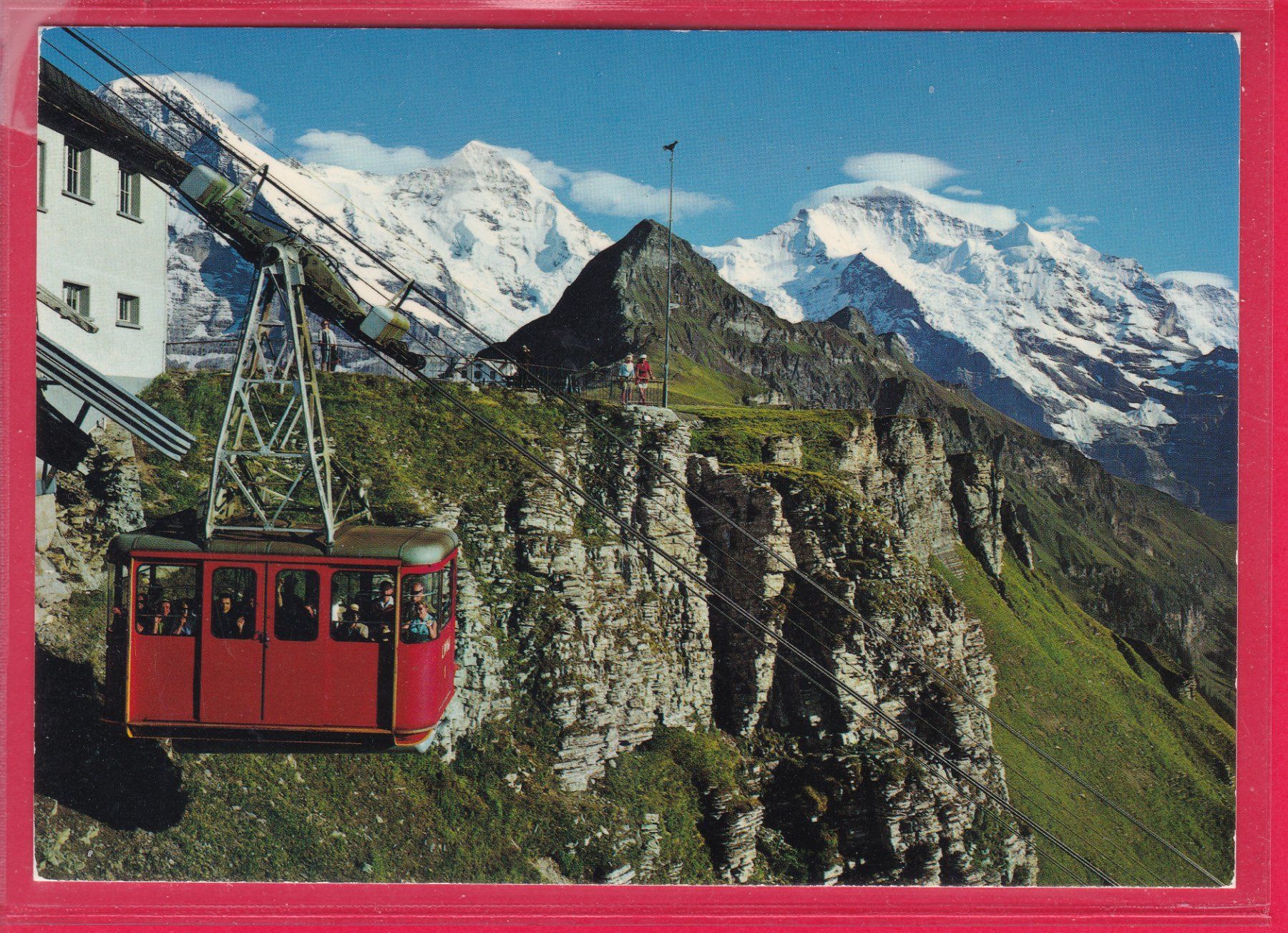Ansichtskarten: LUFTSEILBAHN, WENGEN - MÄNNLICHEN, EIGER-MÖNCH-JUNGFRAU,1982 – Gebraucht aus Oberrieden von Gebirgsstelze