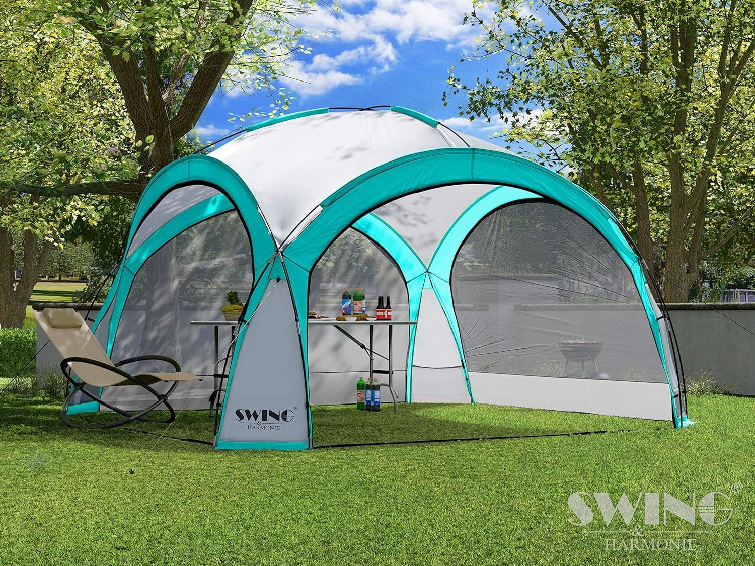 Zelte & Pavillons: LED Event Pavillon 3,60 m Türkis – Neu und originalverpackt aus Bottighofen von zaap 2