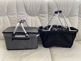 2 Stück Einkaufskörbe faltbar, 1 x mit Isolierfunktion
