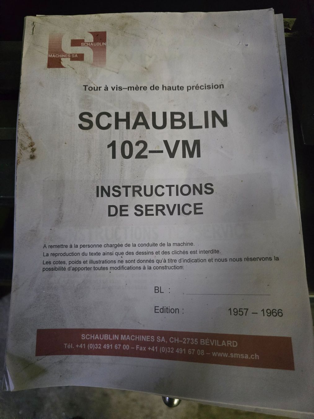Schaublin Tutte le macchine: Tour Schaublin 102 avec vis mère – Usato da La Chaux-de-Fonds venduto da v.vaucher