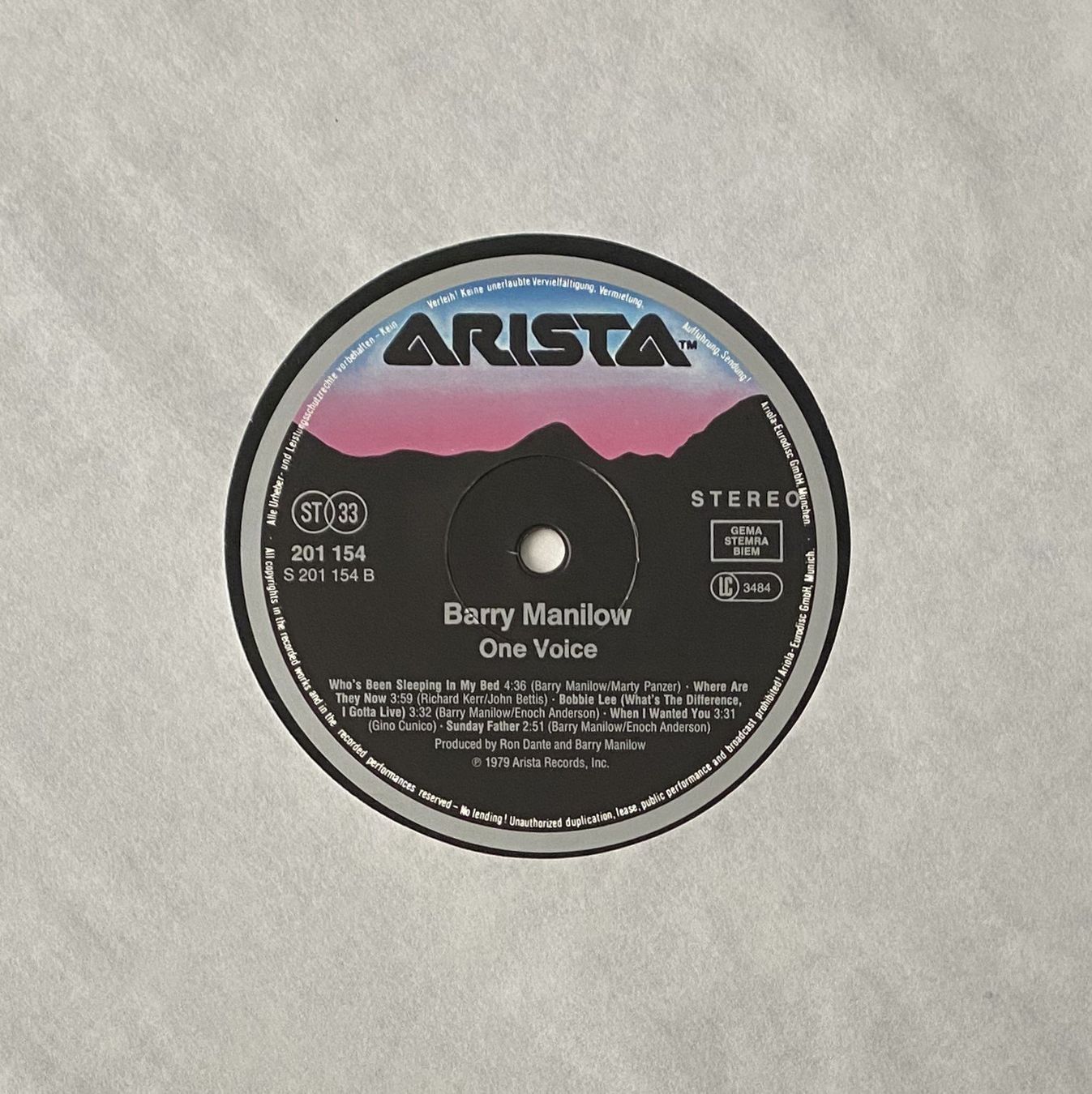 Schallplatten: Barry Manilow, One Voice – Gebraucht aus Flums von Empe1 3
