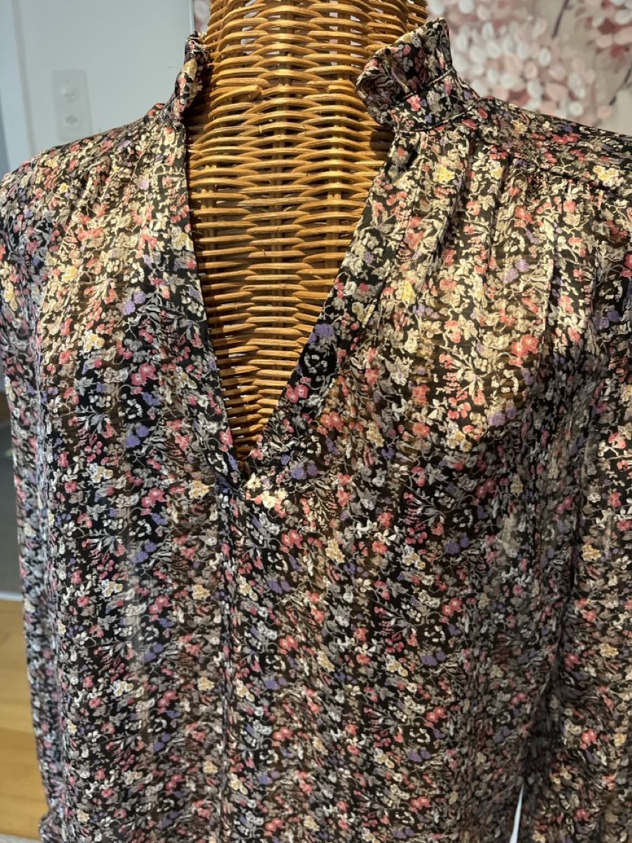 Morgan Camicette: Bluse mit Blumenmuster, Lurex, Morgan,  34/36 – Usato da Solothurn venduto da Bobesch08