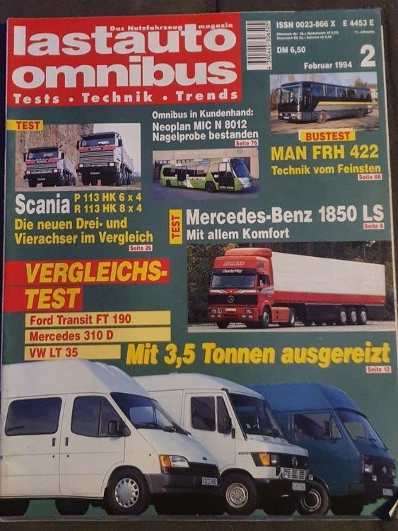 Lastauto Omnibus 2/94 Mercedes 1850 Scania R 113 8x4 6x4 xx (Gebraucht ...