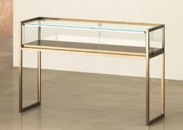 Glasvitrine ESG Theke, LED, Bronze (B.150cmxT.45cmxH.95cm)