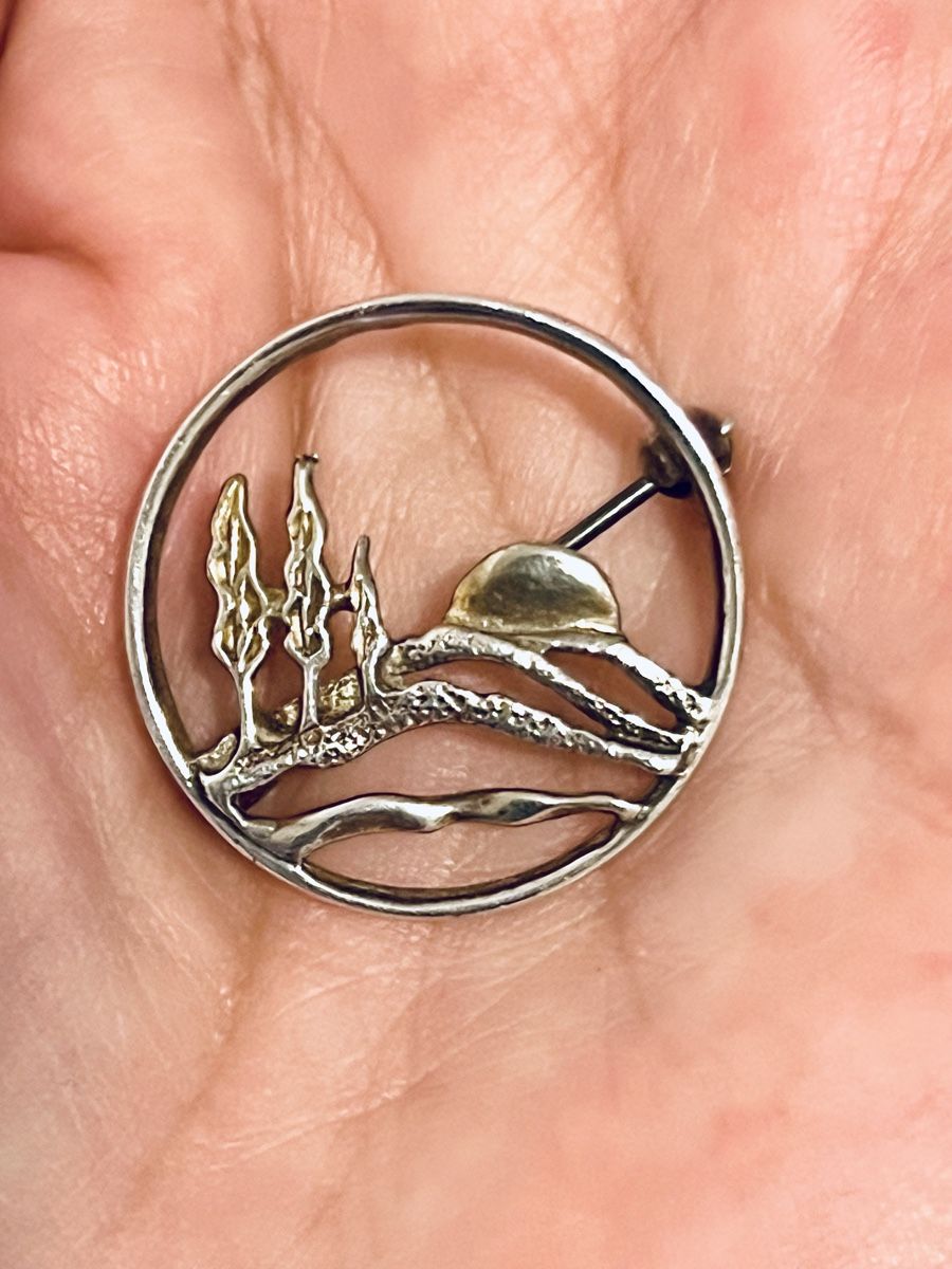 Spille & Fermagli: Vintage Sterling Silver Landscape Design Brooch – Usato da Rüschlikon venduto da topswissvintage 2