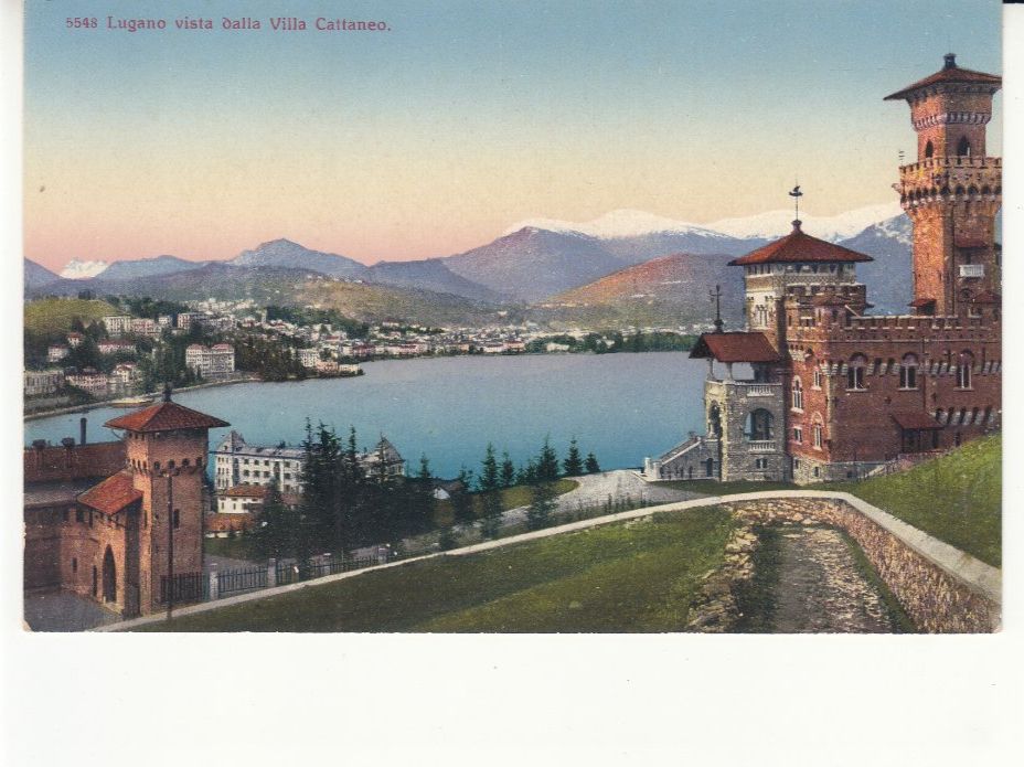 Cartoline postali: Lugano Villa Cattaneo ca. 1920 – Usato da Bürglen TG venduto da StampGraf