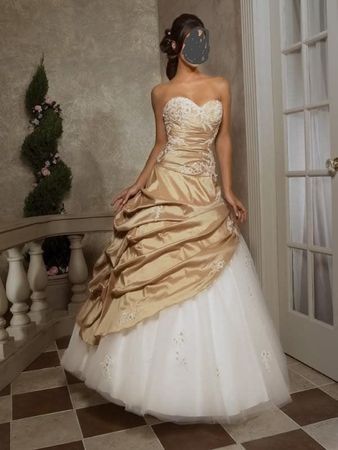 Ballkleid Brautkleid Weiss/Gold Gr. 34 oder 36 AUSVERKAUF!!!