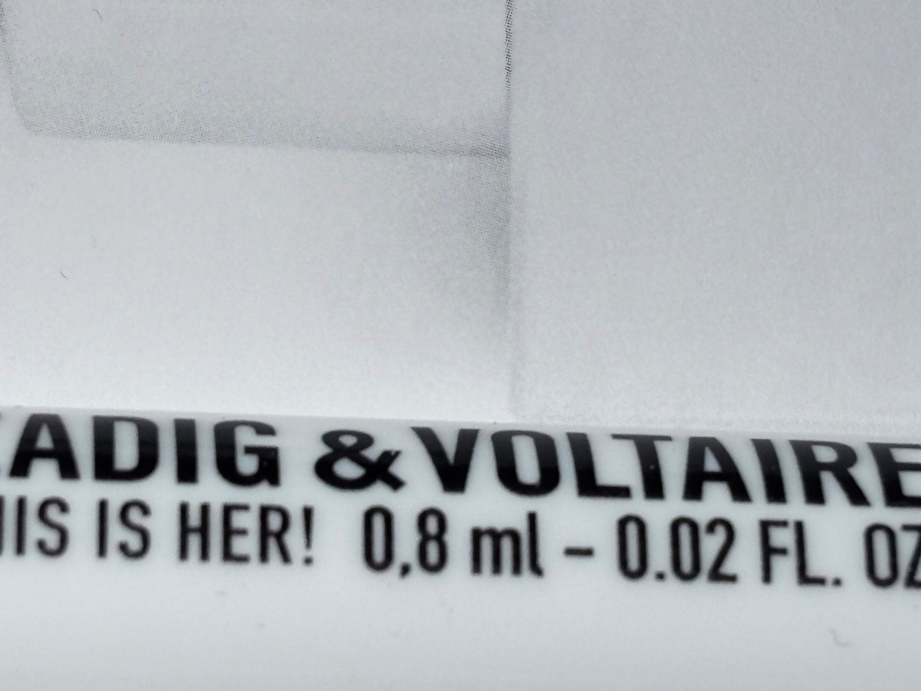 Zadig & Voltaire Profumi & Eau de Toilette: Zadig & Voltaire This is Her! Eau de Parfum Probe 0.8 ml – Nuovo e nell'imballaggio originale da Zürich venduto da engebrunau 1