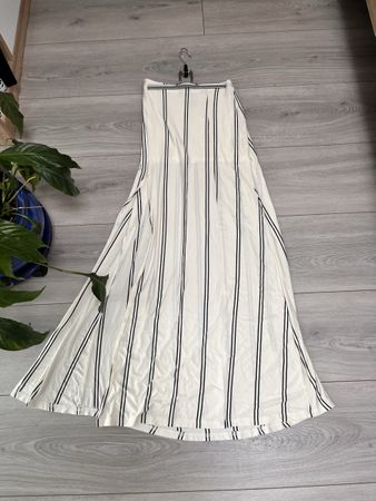 Stripped Summer Skirt, Size S, Cream & Black, Casual