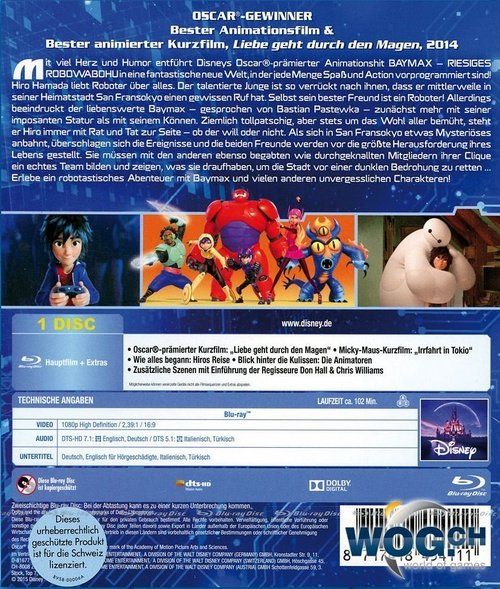 Tutti i DVDs: Baymax - Riesiges Robowabohu (Blu-ray) – Nuovo (secondo la descrizione) da Volketswil venduto da Fraese1 1