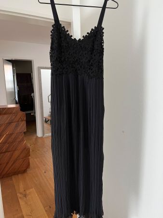 FRENCH CONNECTION, Trägerkleid, lang, schwarz