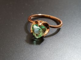 Ring mit Zirkonia, vergoldet 585, 3g, size 9 (59)