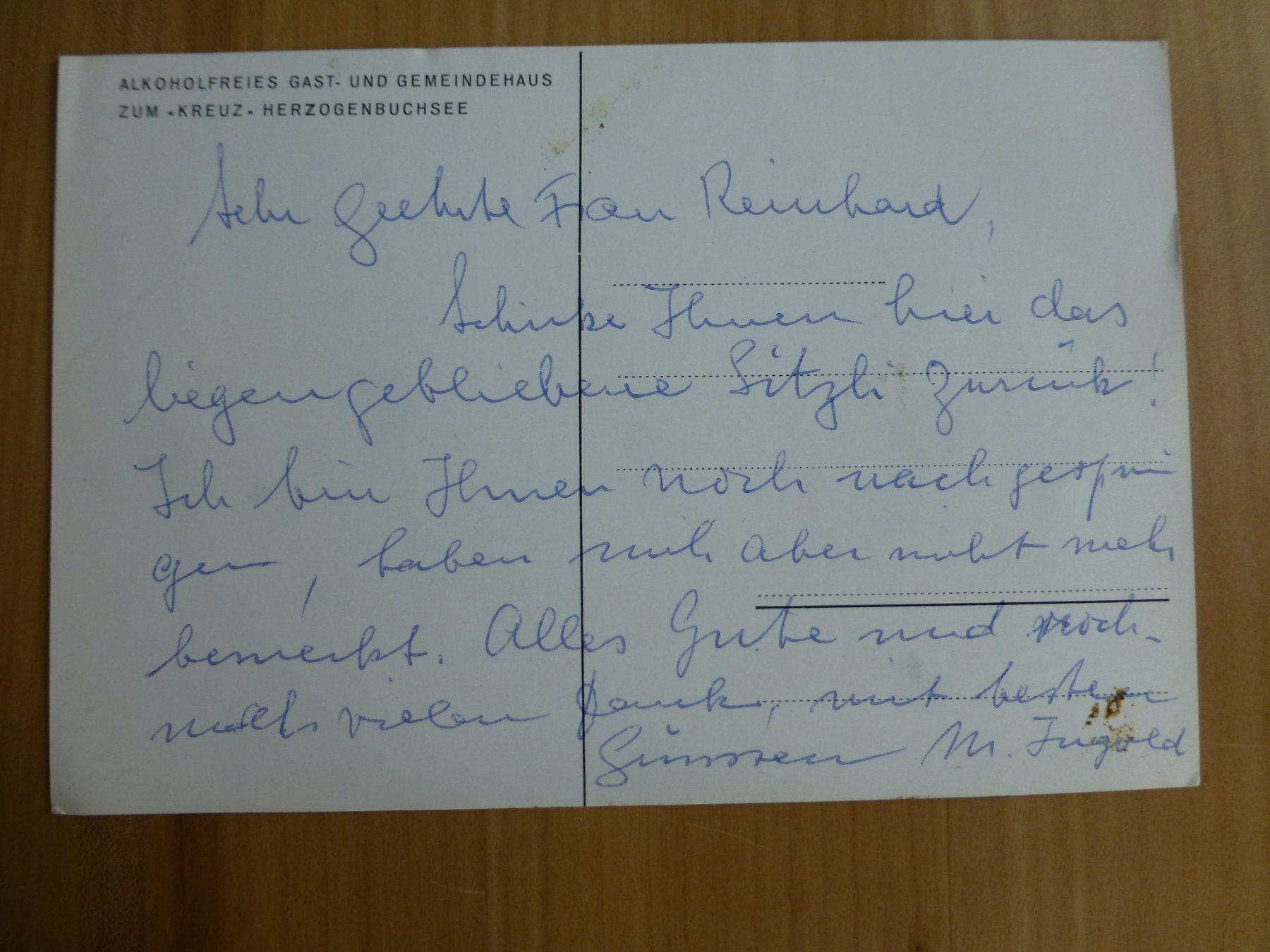 Ansichtskarten: Herzogenbuchsee, Rest. Zum Kreuz, Ansichtskarte – Gebraucht aus Bettlach von 1saurer 1