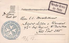 WK I - Feldpostkorrespondenzkarte Sänitätszug Malteser-Orden