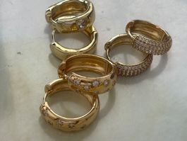 Luxus Elegante Ohrstecker Ohrschmuck  Farbe: Gold Zirkonia