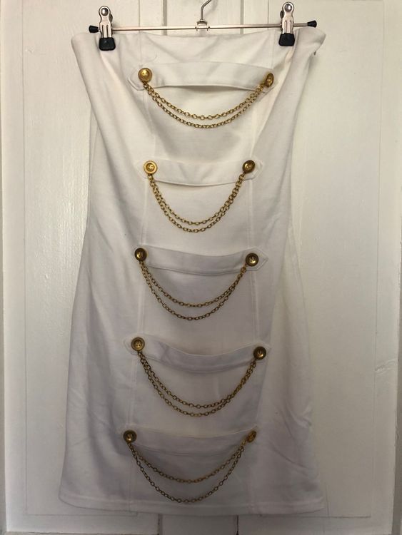 Pull Escada Italie En Laine Angora Douce, Imprimé Clés Et Chaînes Dorées - Taille 34