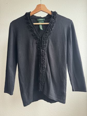 Ralph Lauren Black Cardigan Size S - Silk Blend