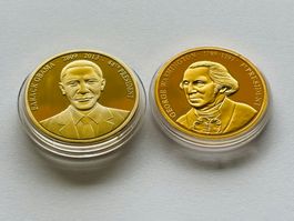2 x Medaille USA Barack Obama + George Washington TOP