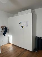 HASVIK Kleiderschrank 200cm breit, matt weiss, Schiebetüren