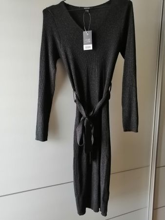 esmara geripptes Strickkleid Damen Gr. S mit Glitzereffekt