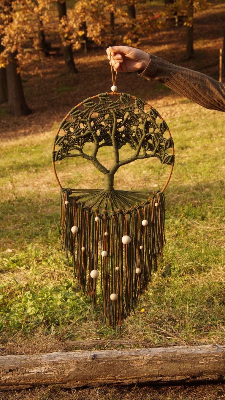 Tutte le decorazioni: Handgefertigter Makramee-Lebensbaum, Boho-Dekoraration ø40cm – Nuovo e nell'imballaggio originale da Tafers venduto da JP911 4